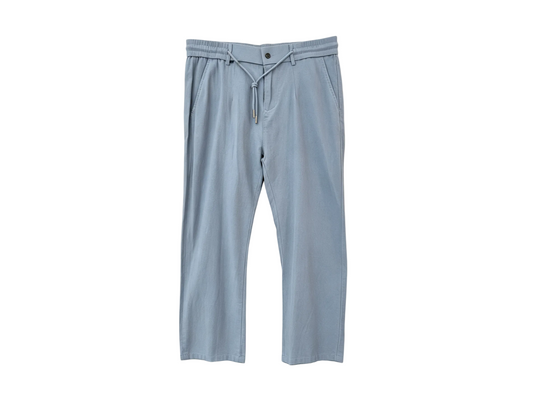 Wholesale Light Blue Drawstring Straight-Leg Casual Pants