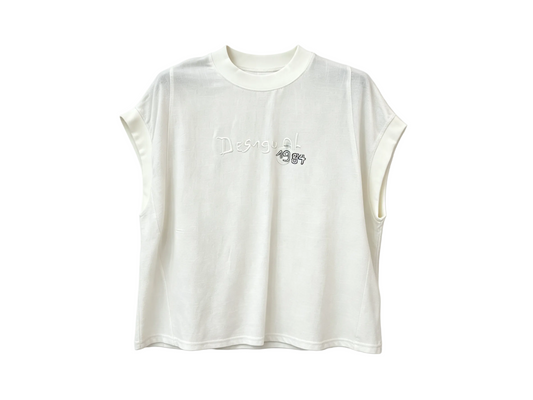 Wholesale Women’s Textured Sleeveless Mock Neck Embroidered Top