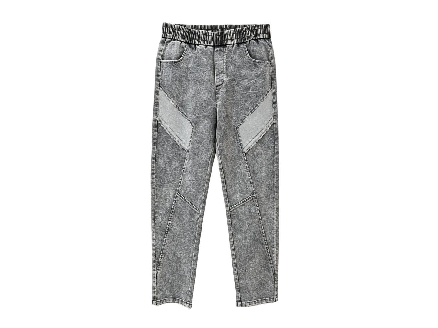 Men’s Grey Washed Panel Design Jeans