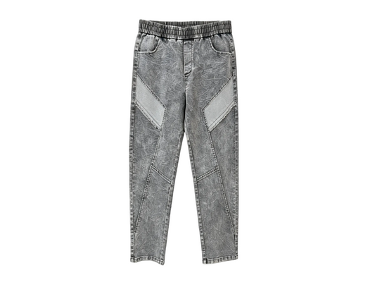 Men’s Grey Washed Panel Design Jeans