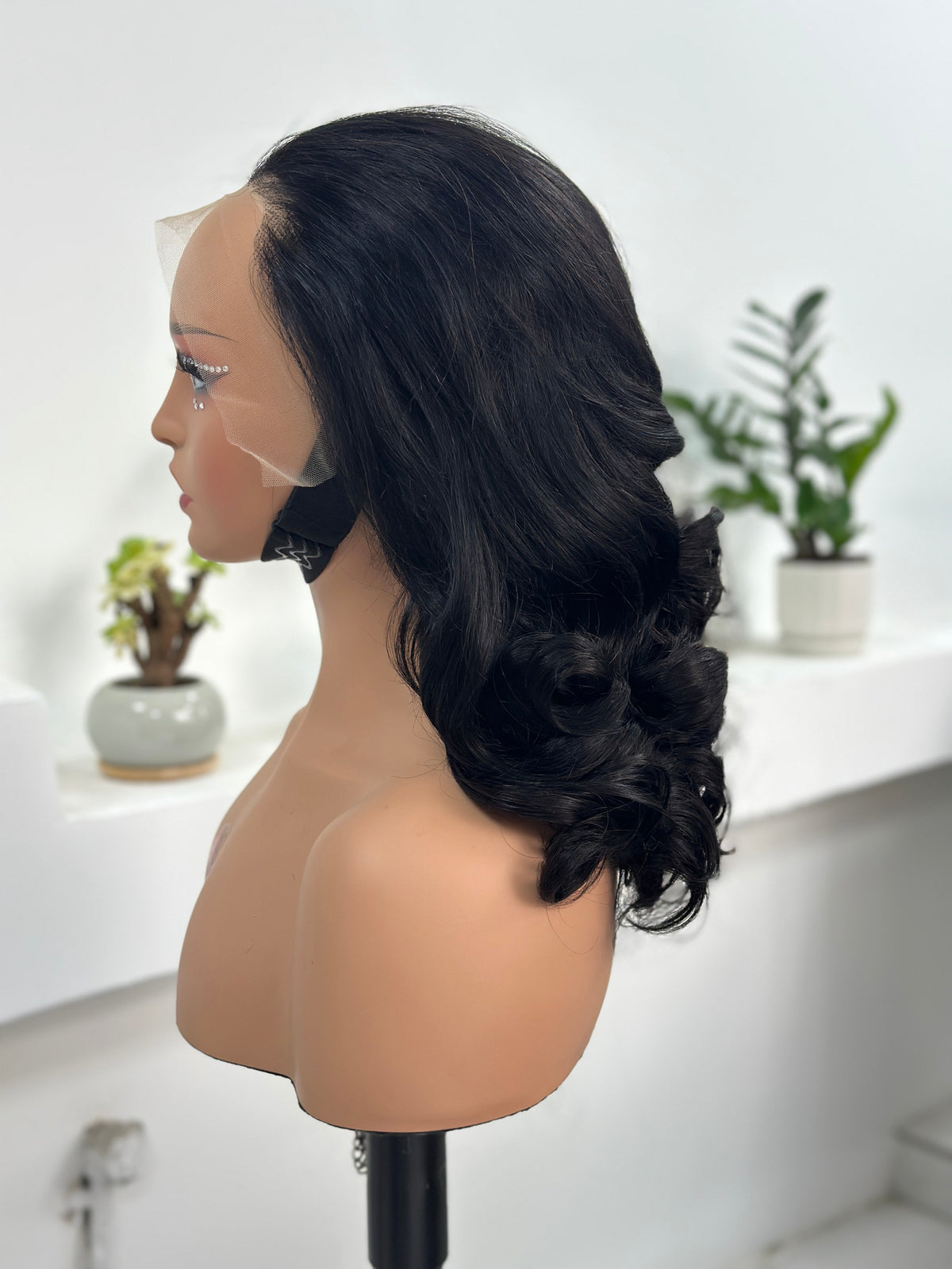 Worry Freeshop natural curly human hair wig side view