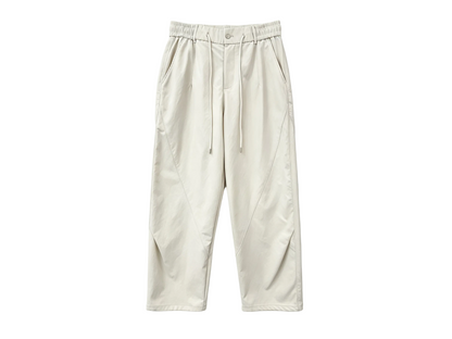 Wholesale Light Grey Curved-Seam Wide-Leg Casual Pants