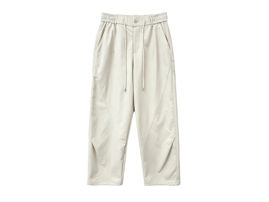Wholesale Light Grey Curved-Seam Wide-Leg Casual Pants